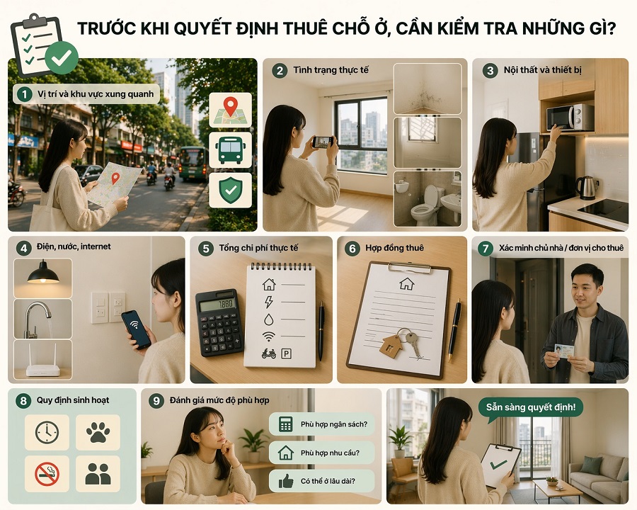 Thuê Chỗ Ở Cần Kiểm Tra Những Gì Trước Khi Quyết Định?